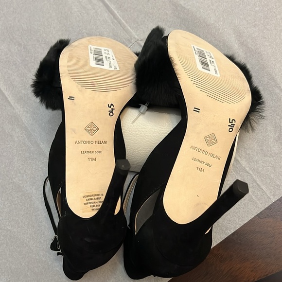 Antonio Melani Kayleigh Ankle Strap Rabbit Fur heels - Picture 10 of 10